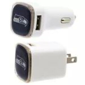 NFL Seattle Seahawks Dual USB Wall & Car Charger Set